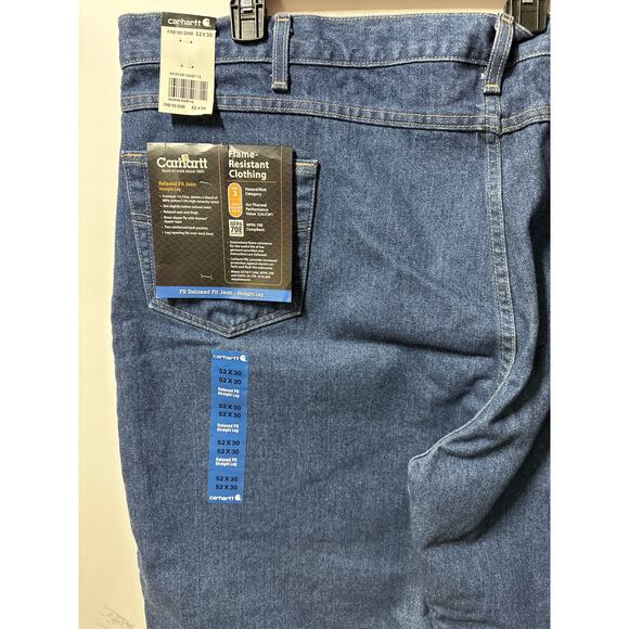 Carhartt Flame Resistant Relaxed Fit Jeans Straight Leg Size 52 x 30 Workwear - Picture 8 of 16